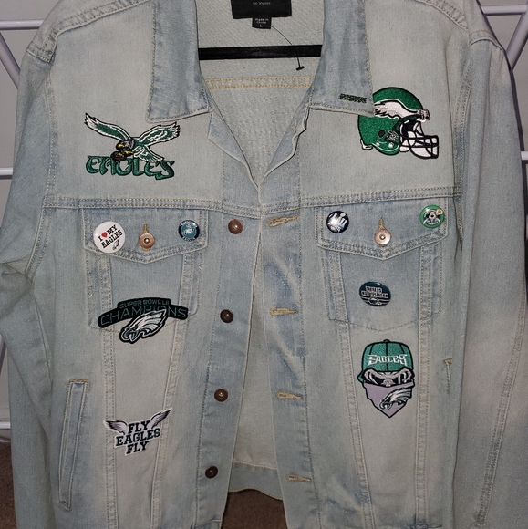 Triot Other - Denim Jacket with Philadelphia Eagles patches!!